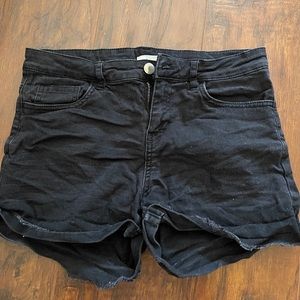 H&M black jean shorts